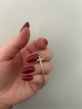 Alex and Ani Silver Cross Pull-Chain Bracelet